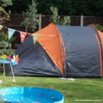 tents set up in the garden