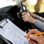 student driver taking driving test