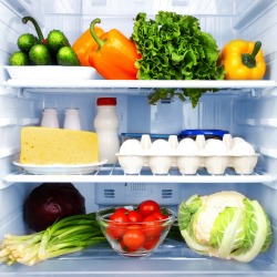 Refrigerator full of food