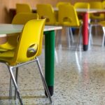 small plastic chairs in the nursery kindergarten class