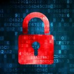 cyber security red padlock over online digits