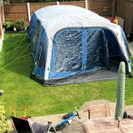 family tent in a family garden